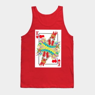 King Of Hearts Rooster playing card Tank Top